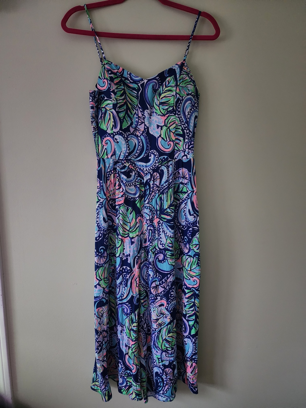 Lilly Pulitzer Navy Paisley Print Spaghetti-Strap Jumpsuit